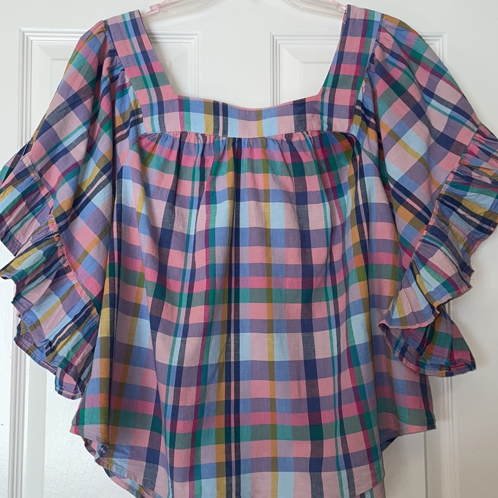 Terra & Sky Madras Plaid Top